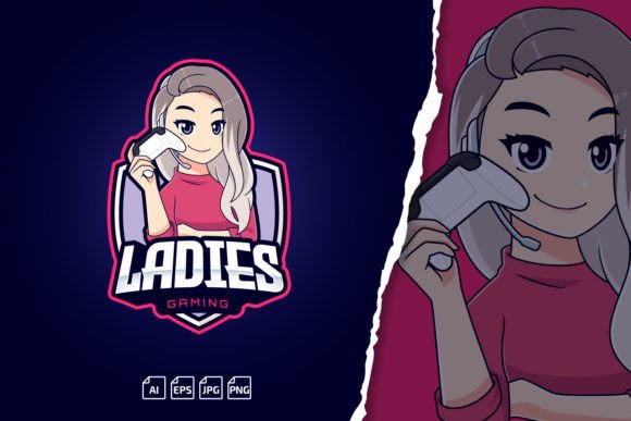 Empower Your Brand with a Professional Ladies Gaming Logo Badge
