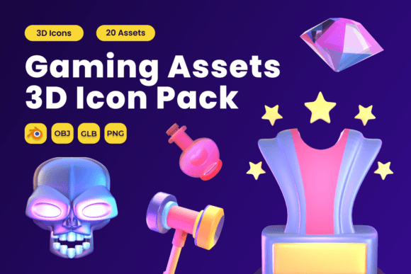 Gaming Asset 3D Icon Pack Vol 6: Elevate Game Design