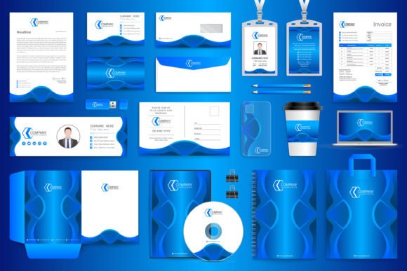 Gaming Company Stationery Set with Blue: A Practical Foundation for Brand Consistency