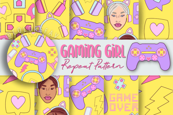 Gaming Girl Digital Papers Geek Pattern: Creative Possibilities for Personal and Business Projects