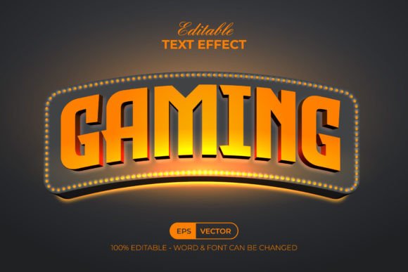 Gaming Text Effect Curved Style