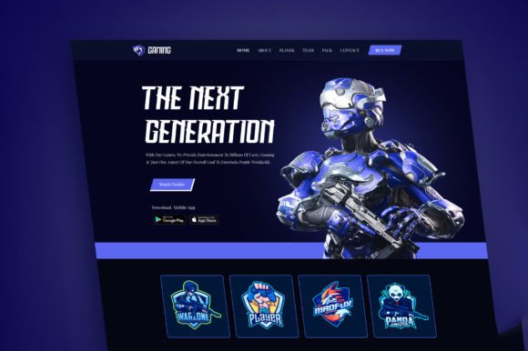 Modern Gaming Website Landing Page Design Essentials