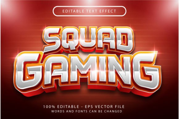 Squad Gaming Light Color 3d Text Effect