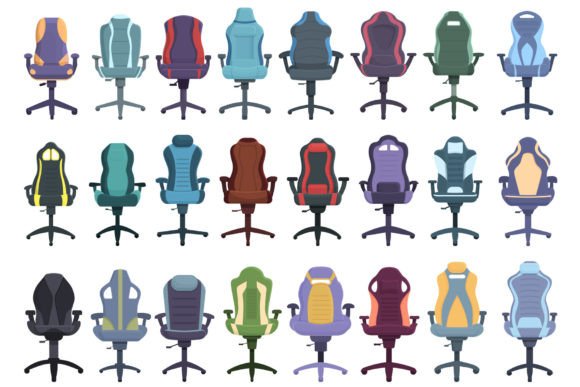 The Power of a Gaming Chair Icons Set Cartoon Vector in Visual Branding