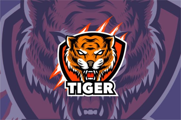 Tiger Head Mascot Logo for Gaming