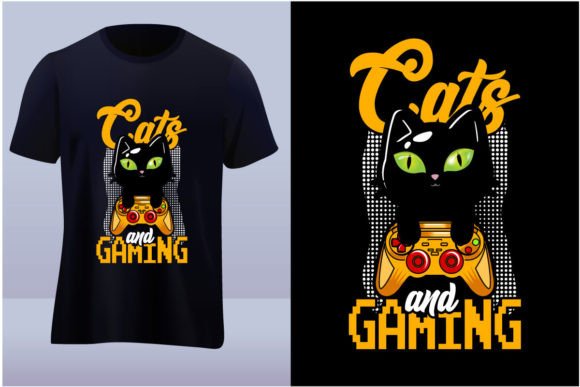 Your Go-To Graphic for Cat and Gaming T-Shirt Designs